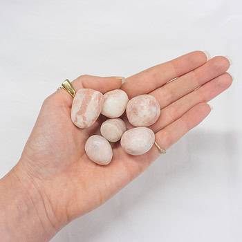 A handful of Pink Opal tumbles