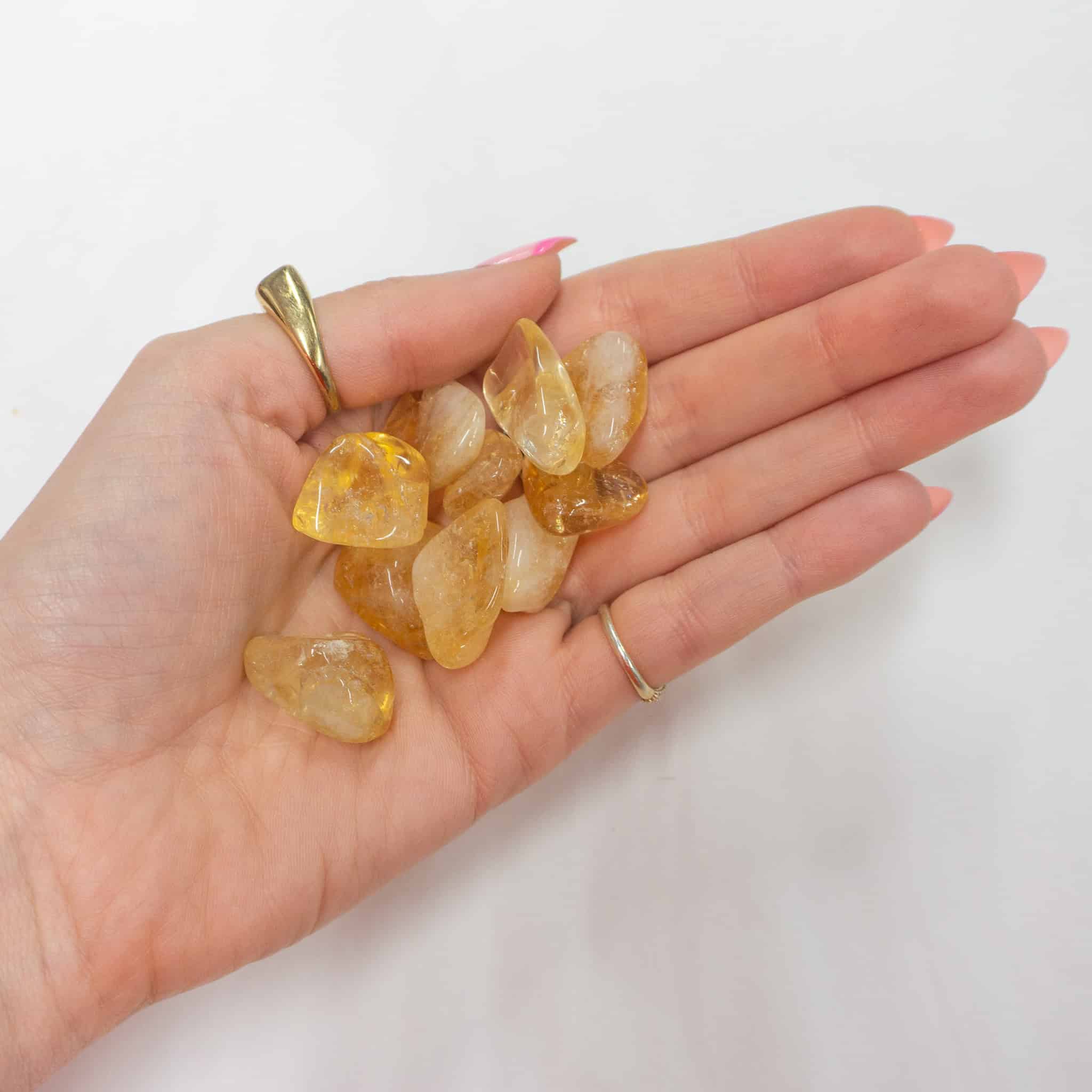 citrine A handful of Citrine tumbles