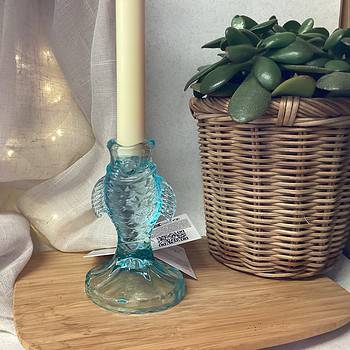 Glass Fish Candle Holder – Ocean-Themed Coastal Candle Holder