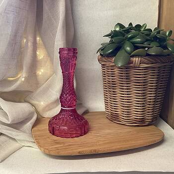Coloured Glass Dinner/Taper Candle Holder